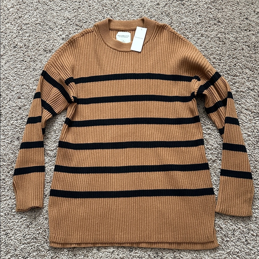 Abercrombie & Fitch Camel Ribbed Sweater